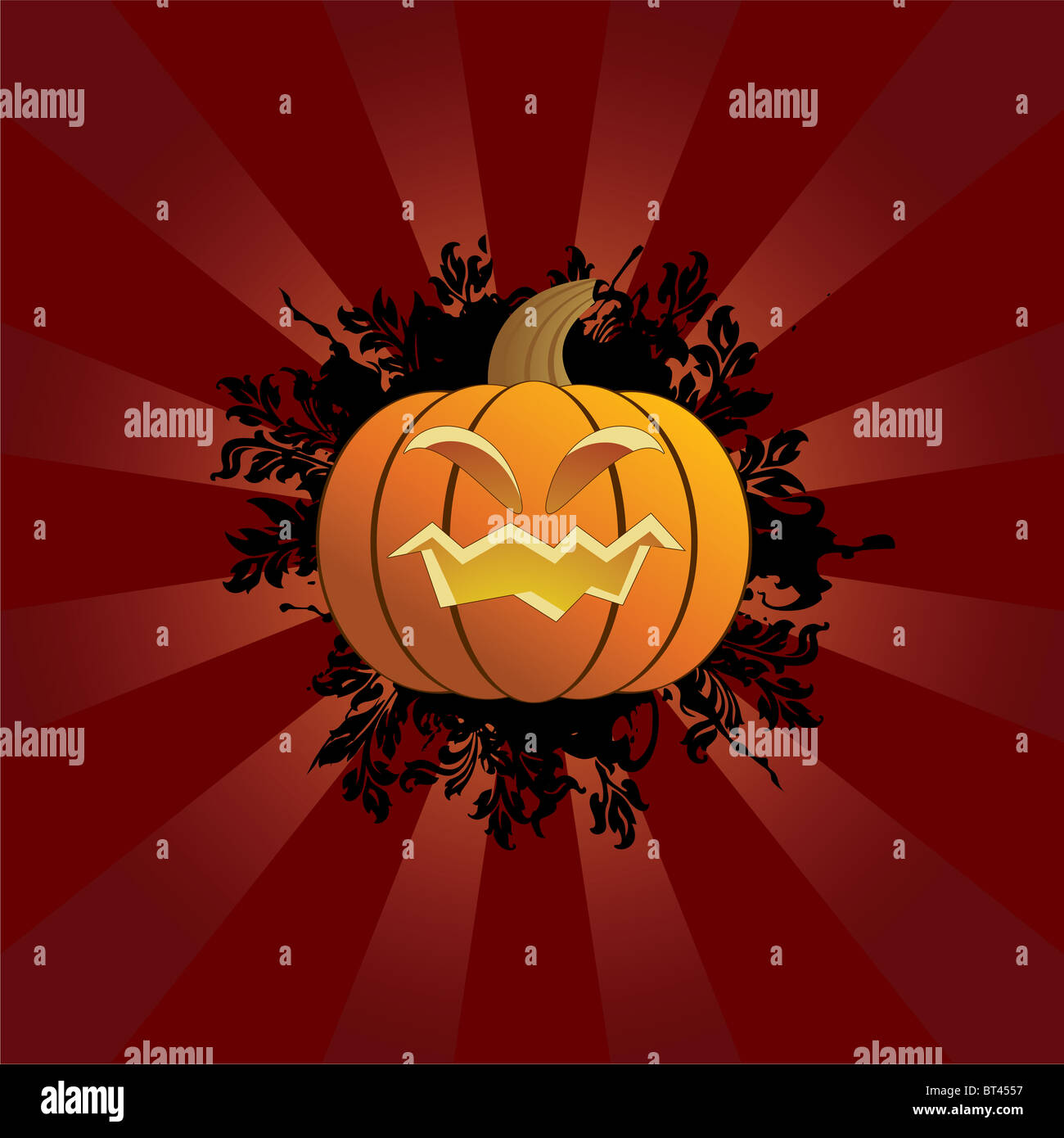 Abstract halloween background with pumpkin vector illustration Stock ...
