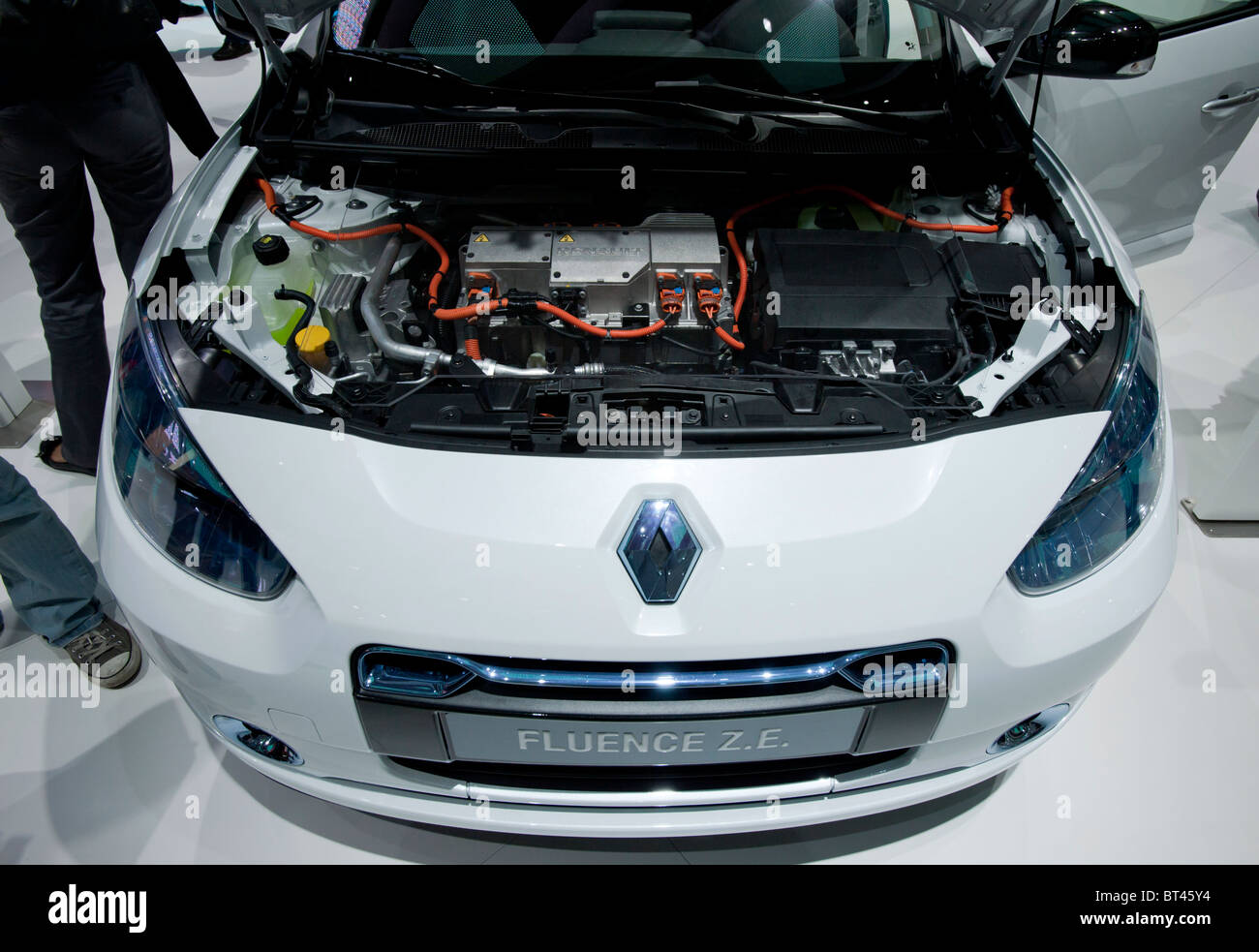 Detail of Renault Fluence ZE electric car at Paris Motor Show 2010 Stock Photo
