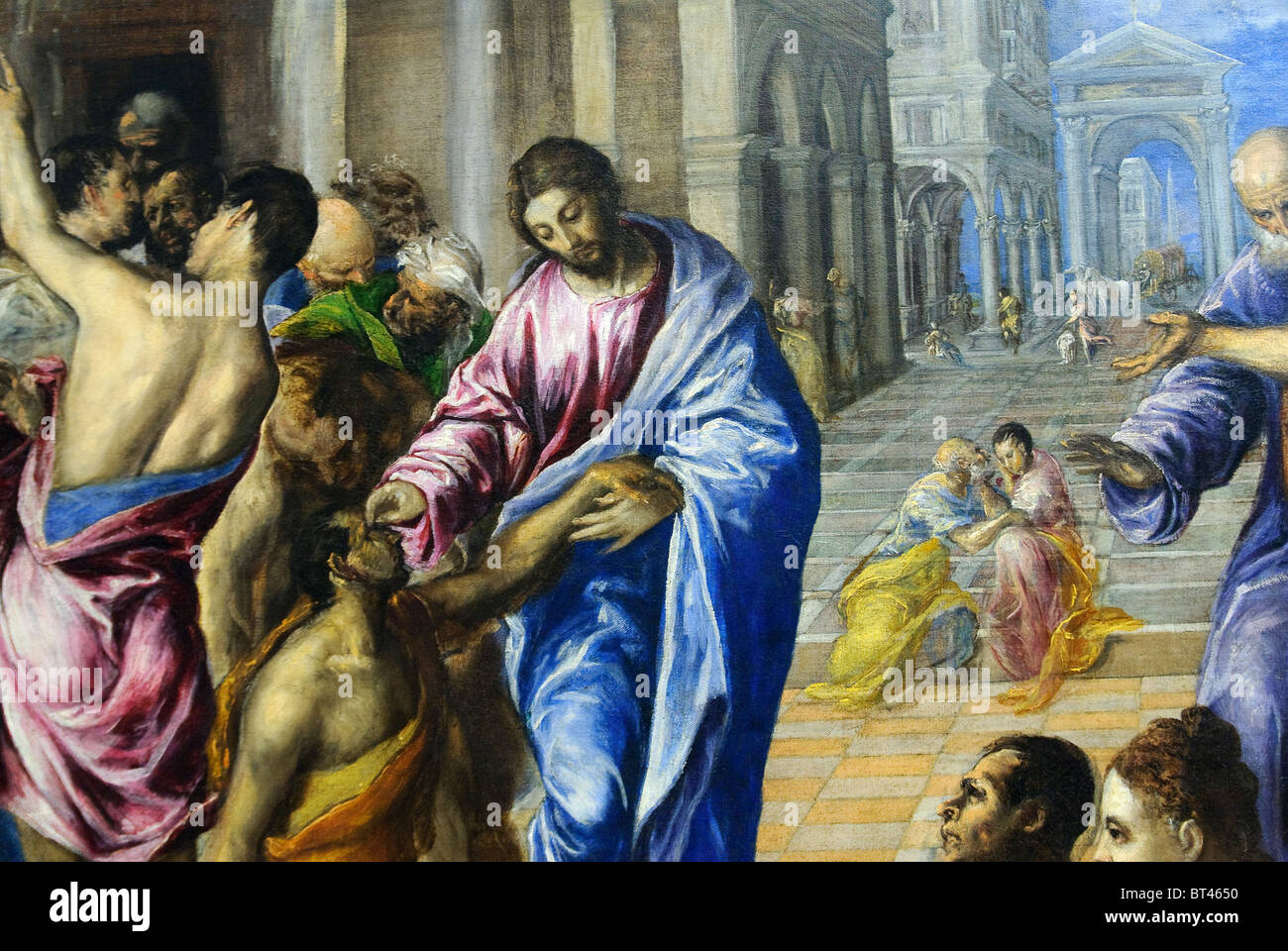 Detail: The Miracle of Christ Healing the Blind, possibly ca 1570, by El Greco Stock Photo