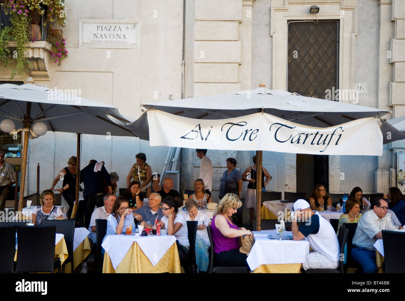 Cafe  in PIazza Navona, Rome, Italy Stock Photo
