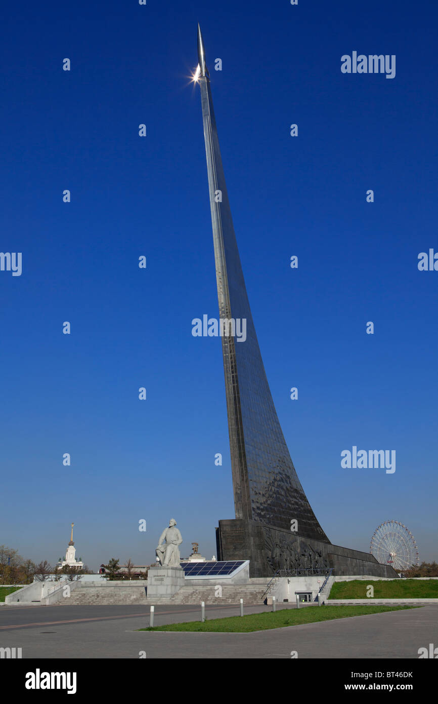 Monument to the Conquerors of Space (1964) in Moscow, Russia Stock Photo