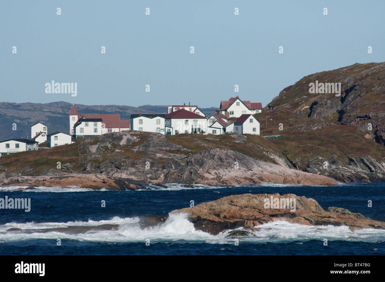 Canada, Newfoundland and Labrador, Labrador coast. Historic Battle Harbour. Stock Photo