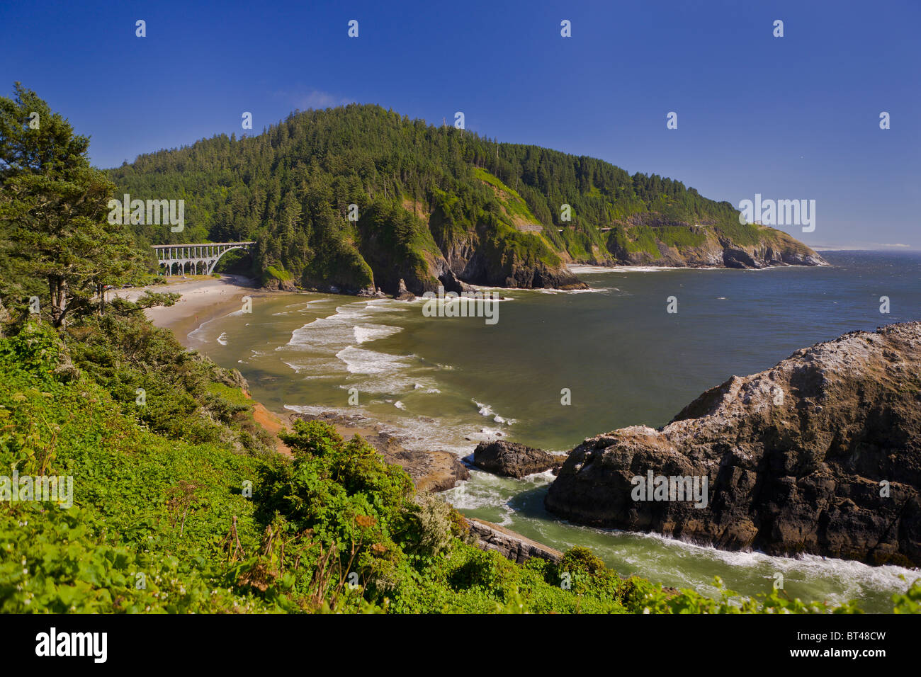 HECETA HEAD, OREGON, USA - Beach at Heceta Head on central Oregon coast. Stock Photo