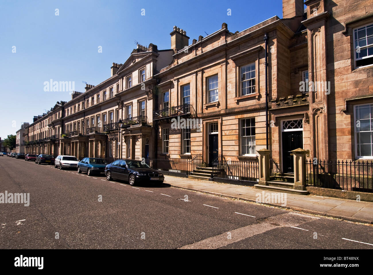 Elegant row of homes in Liverpool, England, UK Stock Photo