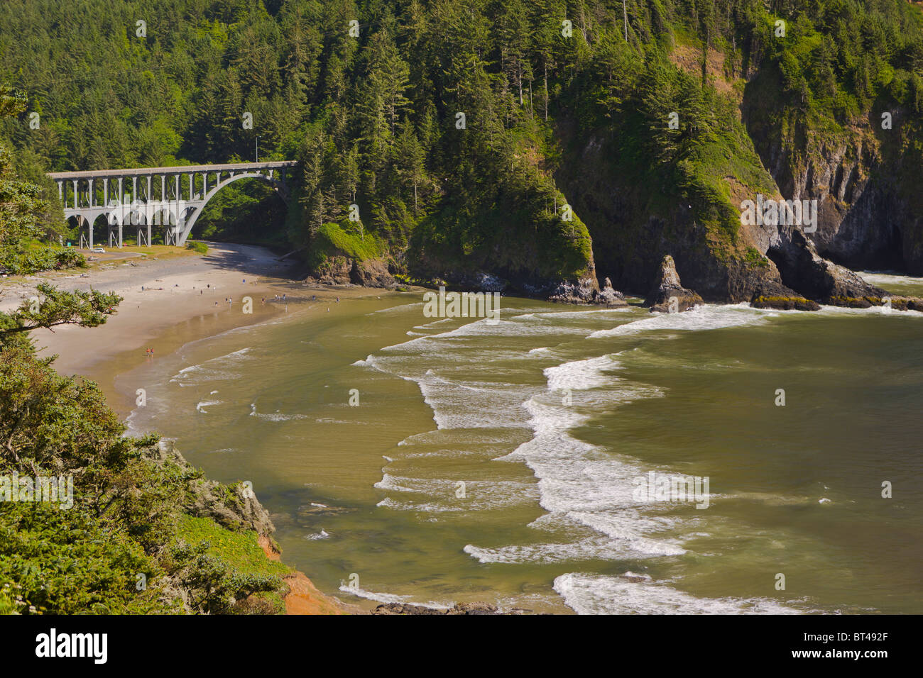 HECETA HEAD, OREGON, USA - Beach at Heceta Head on central Oregon coast. Stock Photo