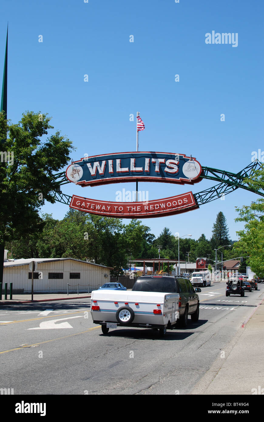 Willits Gateway to the Redwoods of California Stock Photo Alamy
