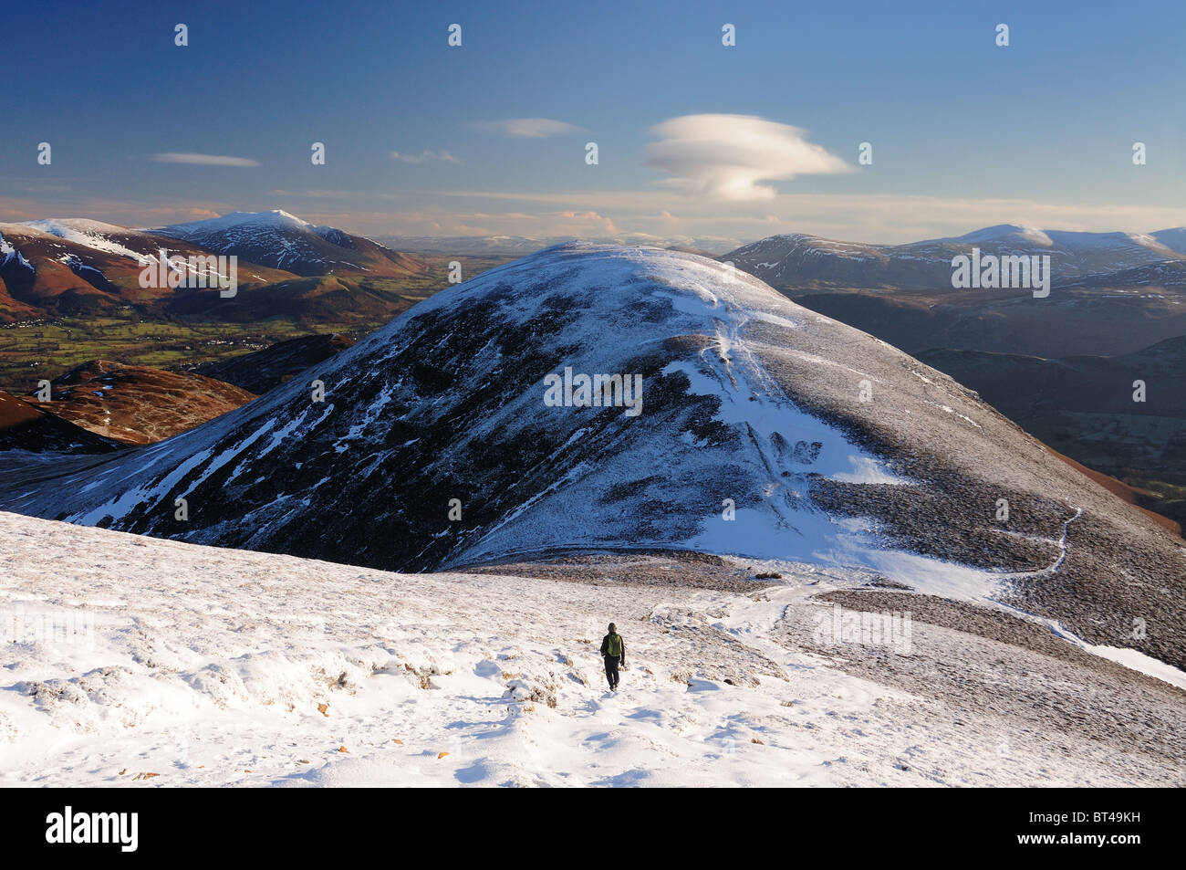 View from Sail towards Scar Crags in winter in the English Lake District Stock Photo