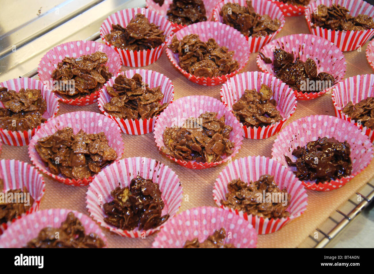 tray with chocolate treats Stock Photo Alamy