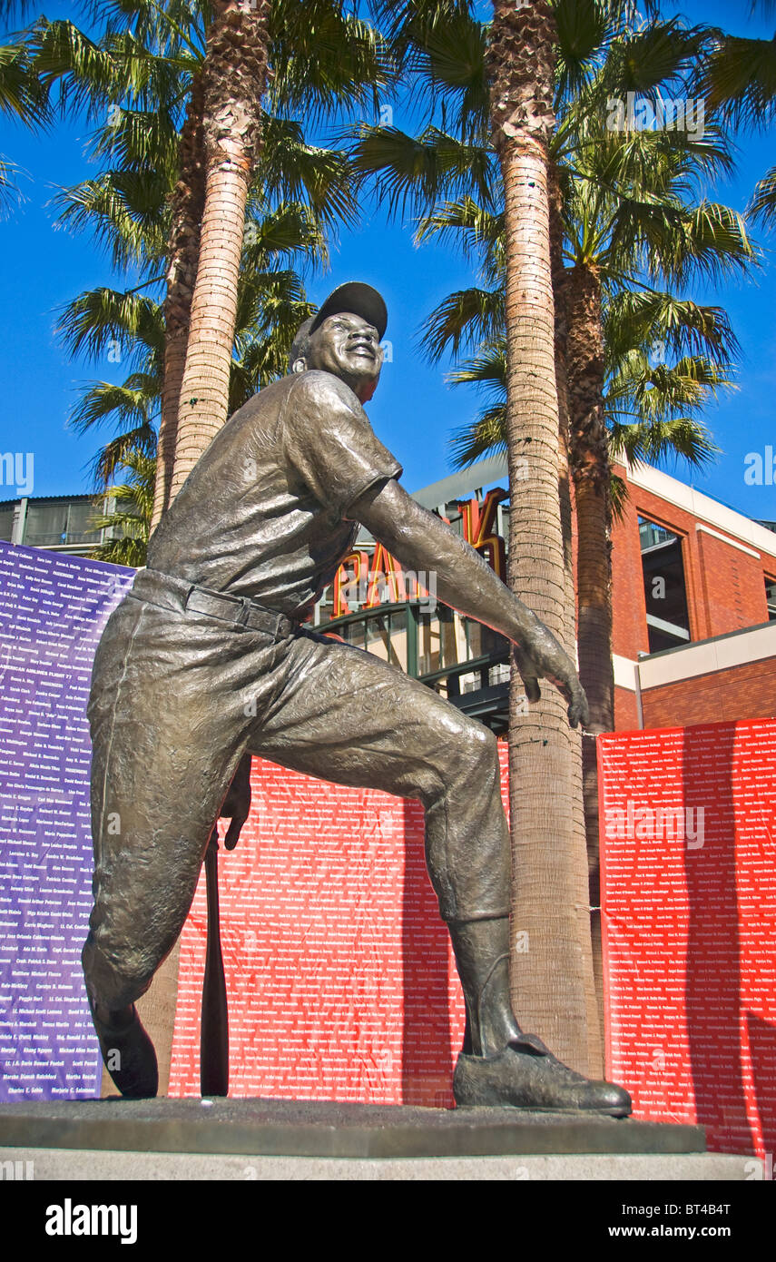 Statue in tribute of Willie Mays Jr, at AT&T Park, San Francisco, California Stock Photo