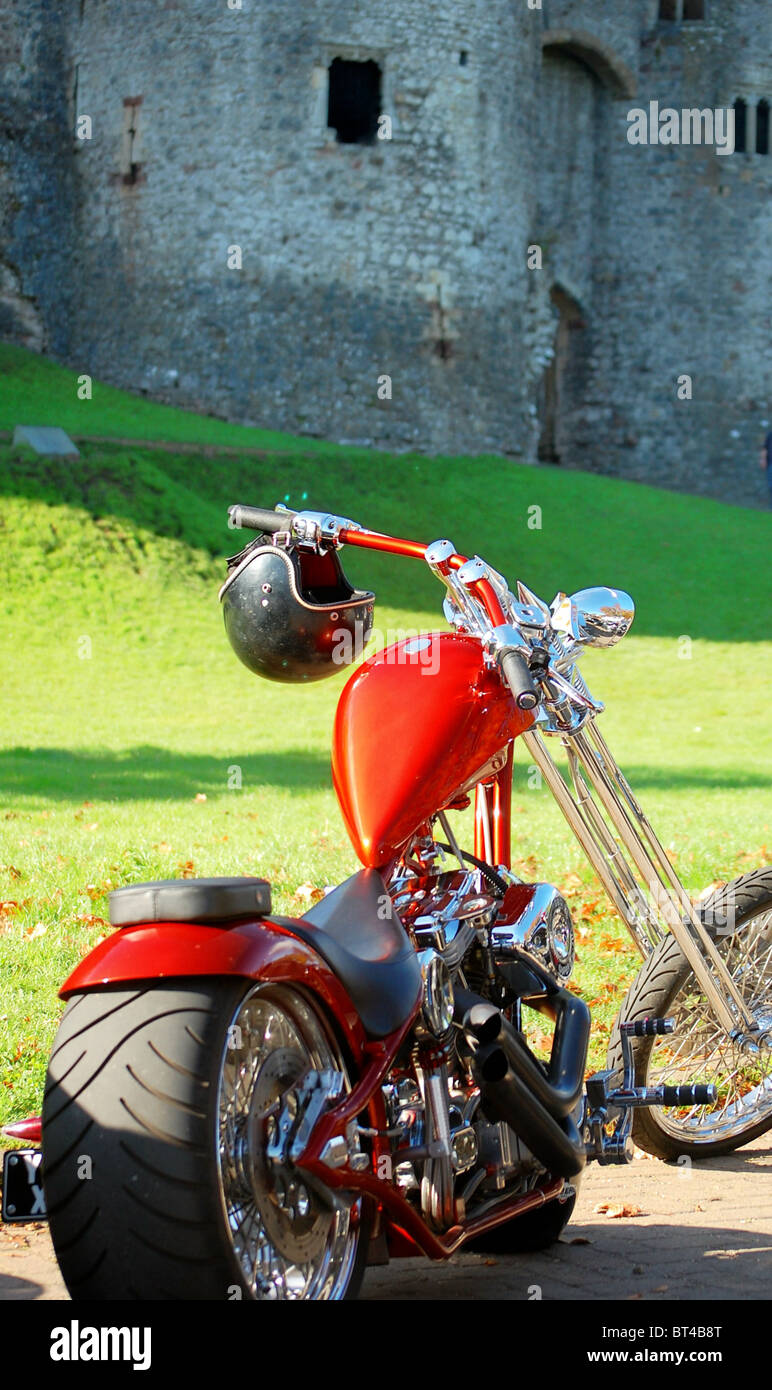 Motorbike in front of Castle Stock Photo - Alamy