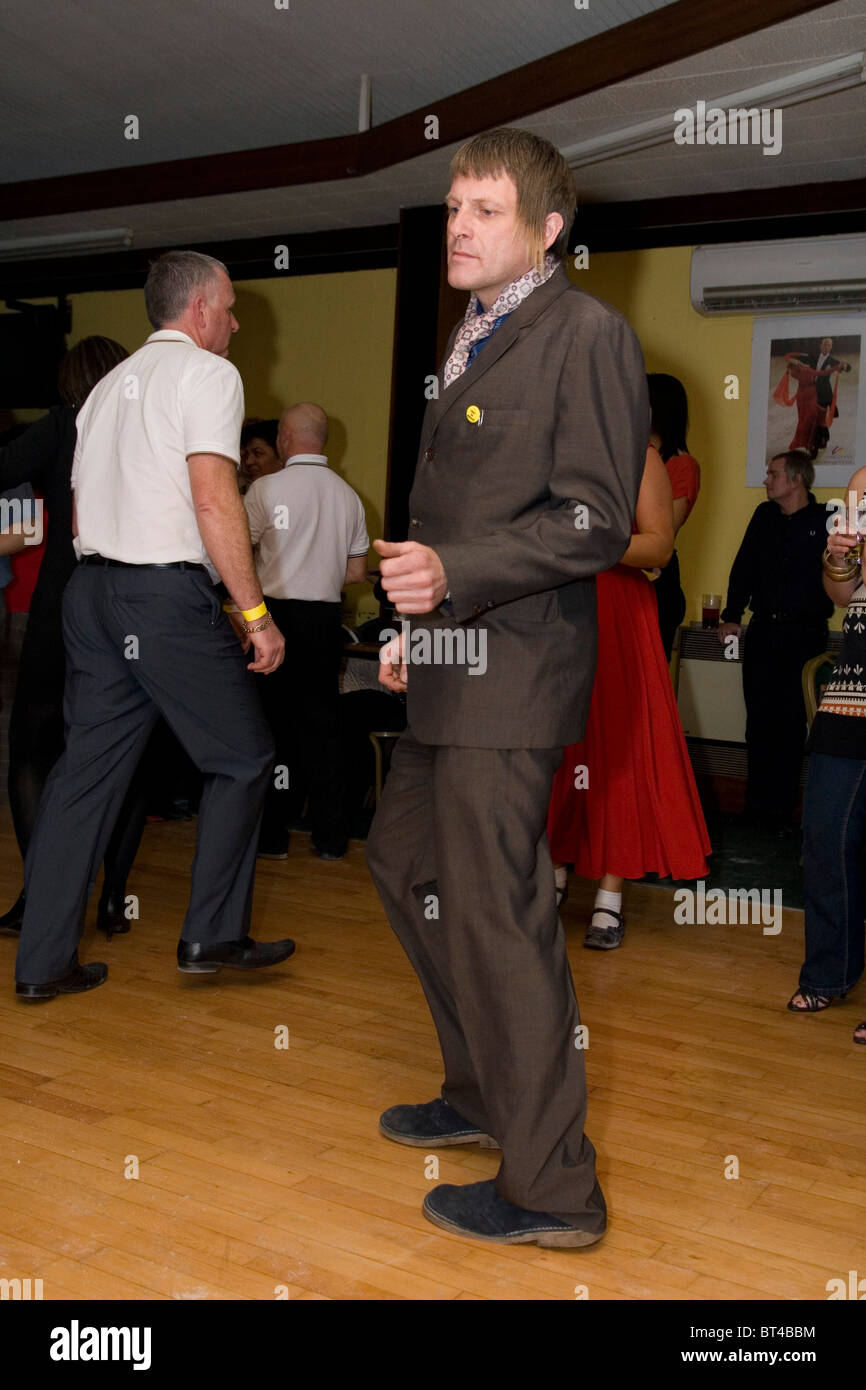 A man dancing to Northern Soul and Motown music in the UK Stock Photo