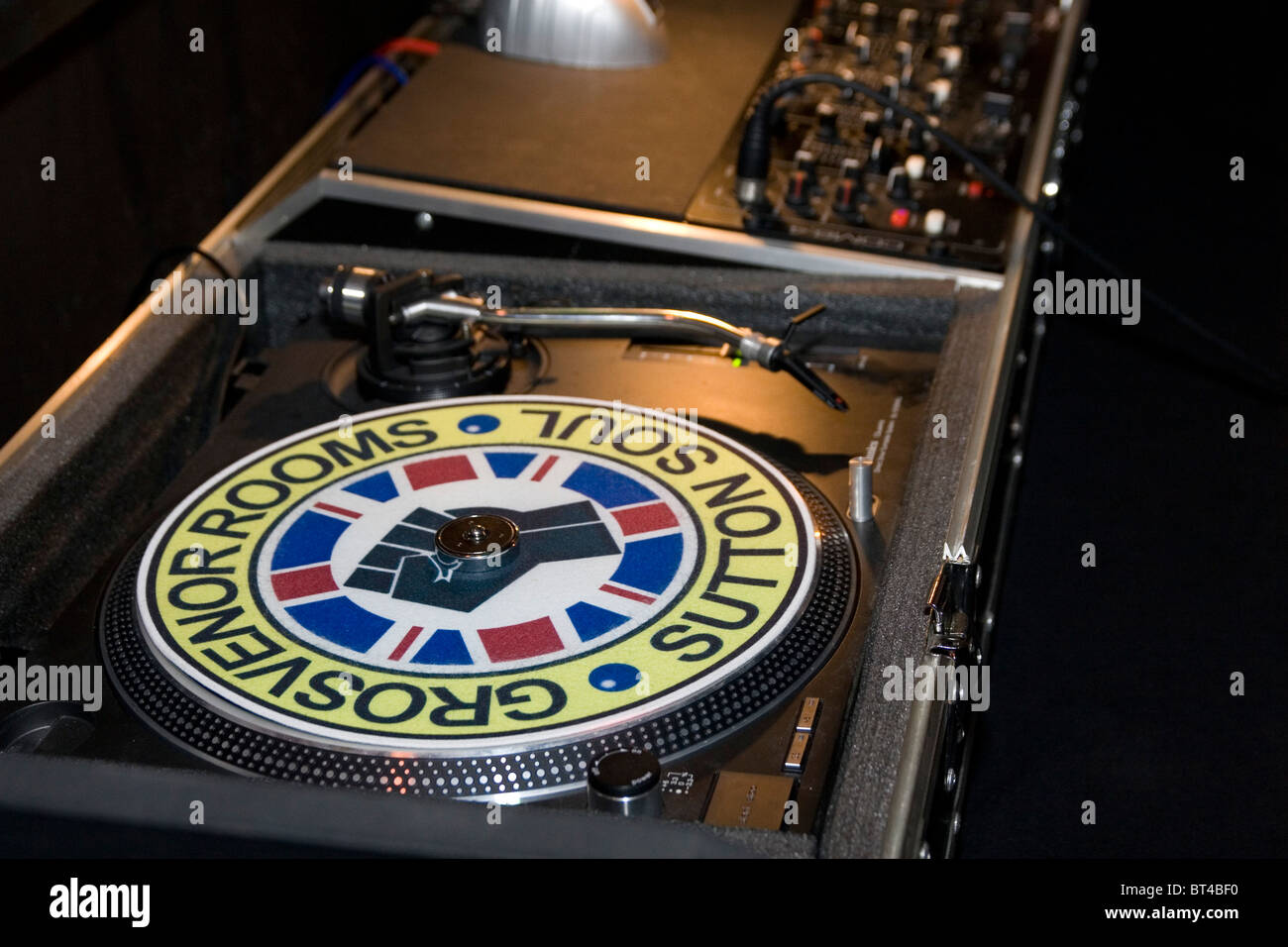 Northern Soul and Motown DJ's at a social event at the Grosvenor Rooms, Sutton-in-Ashfield, UK Stock Photo