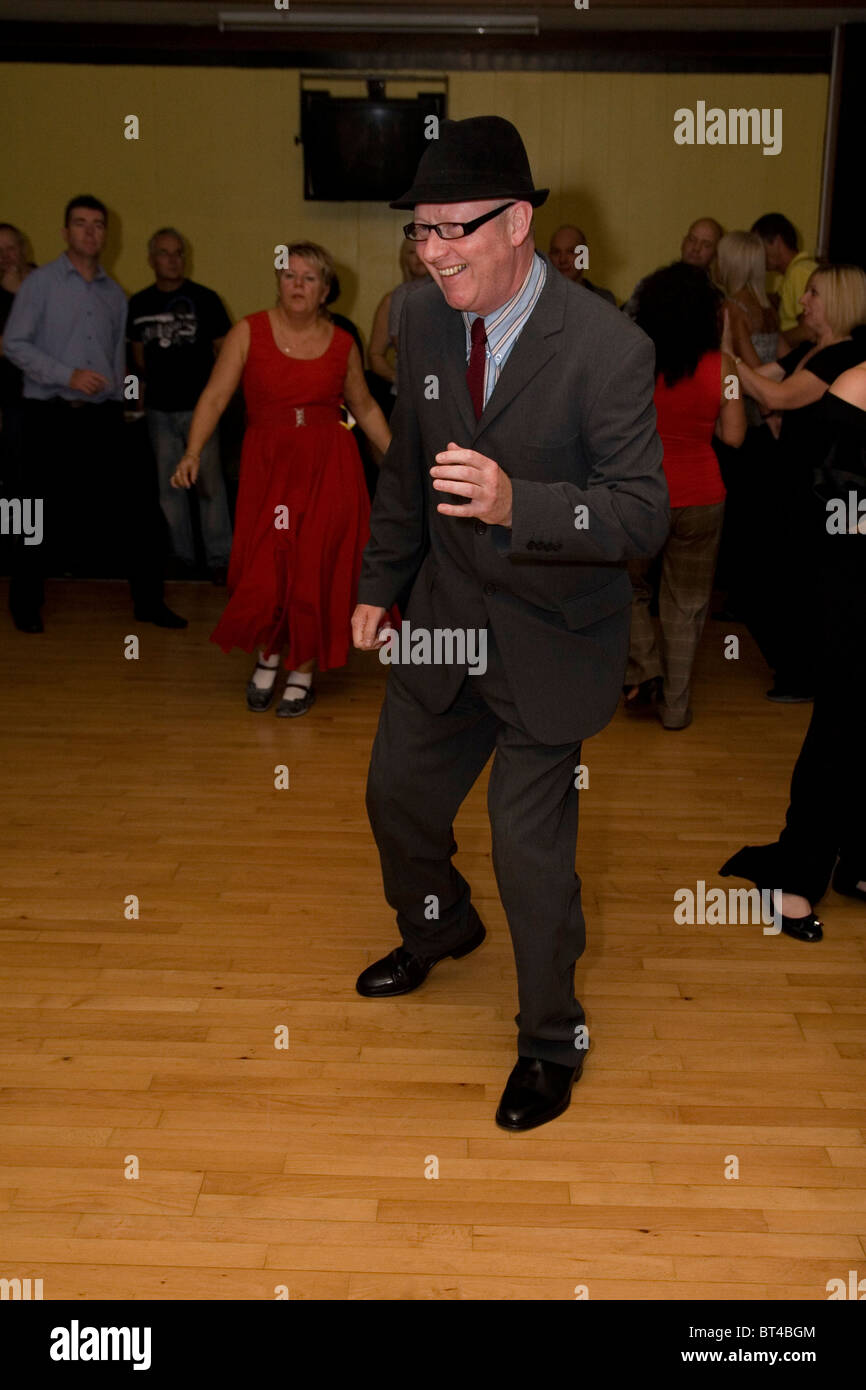 A man dancing to Northern Soul and Motown music in the UK Stock Photo