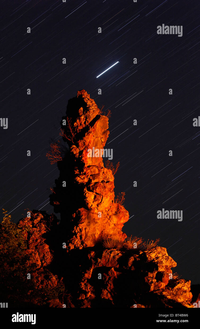 red rock and sky stars Stock Photo