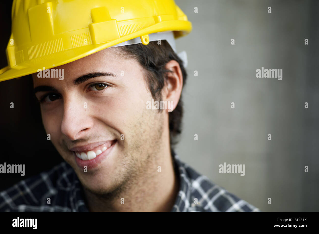 portrait of manual worker in construction site Stock Photo