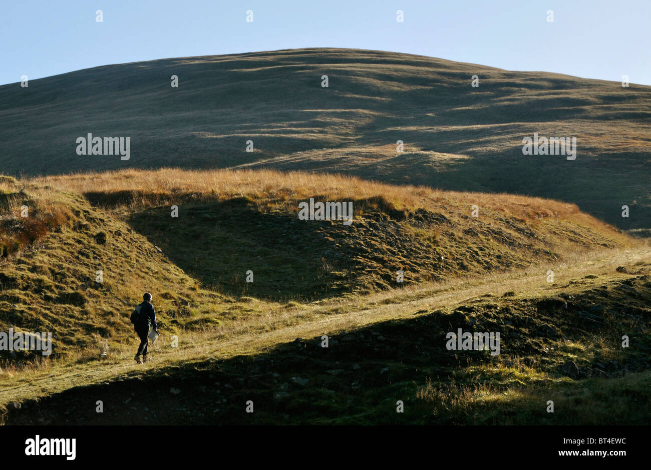 Walking on Ettrick Pen, Southern Uplands, Scotland Stock Photo