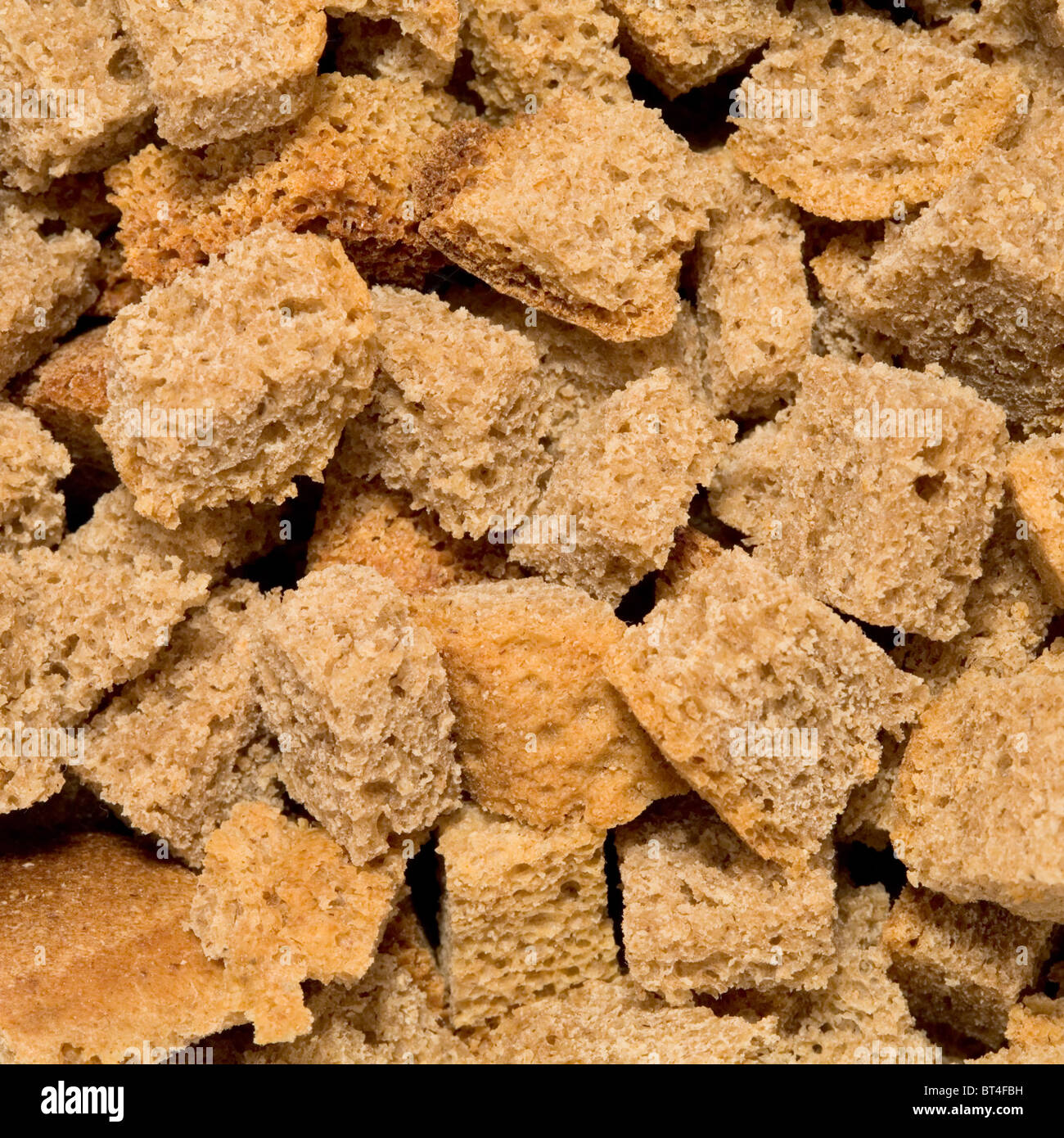 The edible texture generated by rye crackers, closeup Stock Photo
