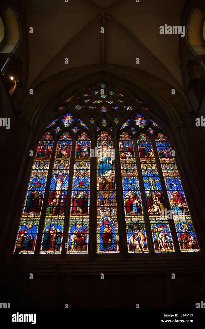 England, West Sussex, Chichester, Stained Glass Window in the Cathedral