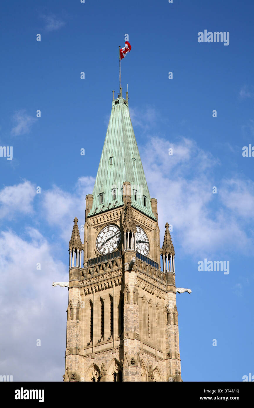 Canadian Parliament Building in Ottawa Peace Tower Stock Photo