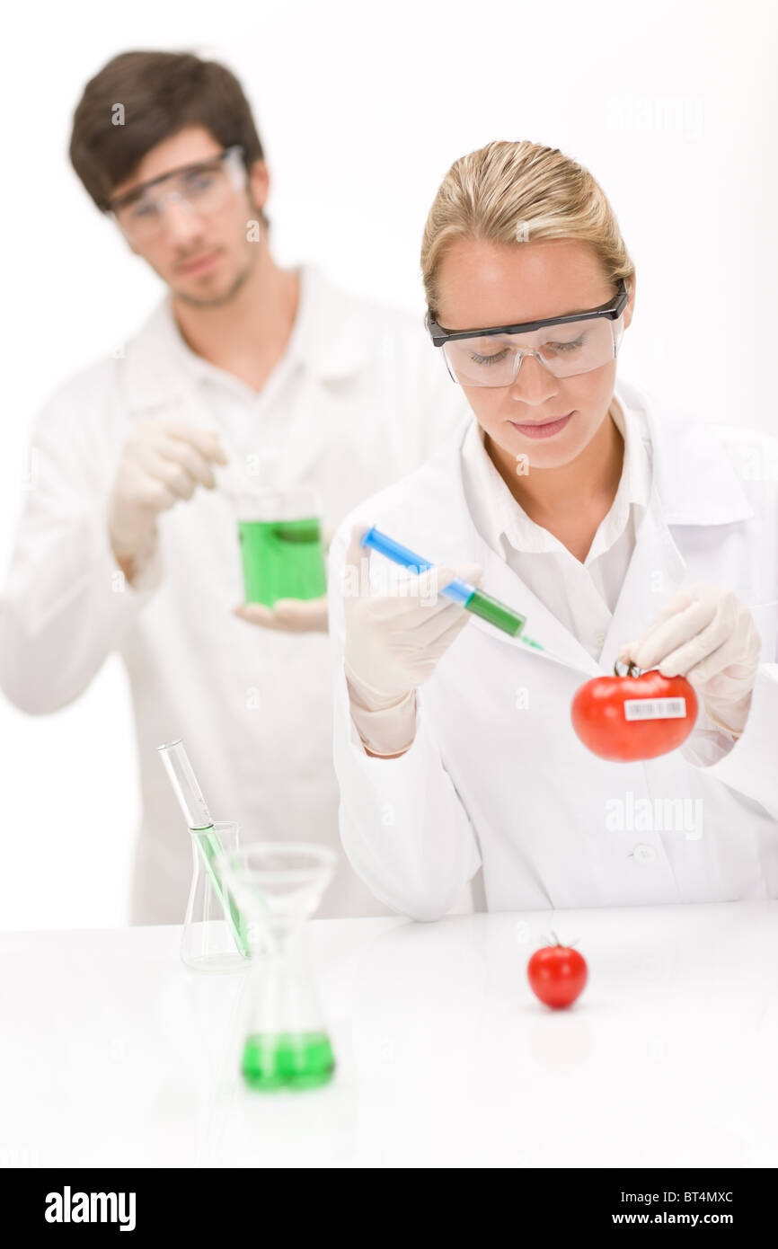engineering scientists in laboratory, GMO testing experiment