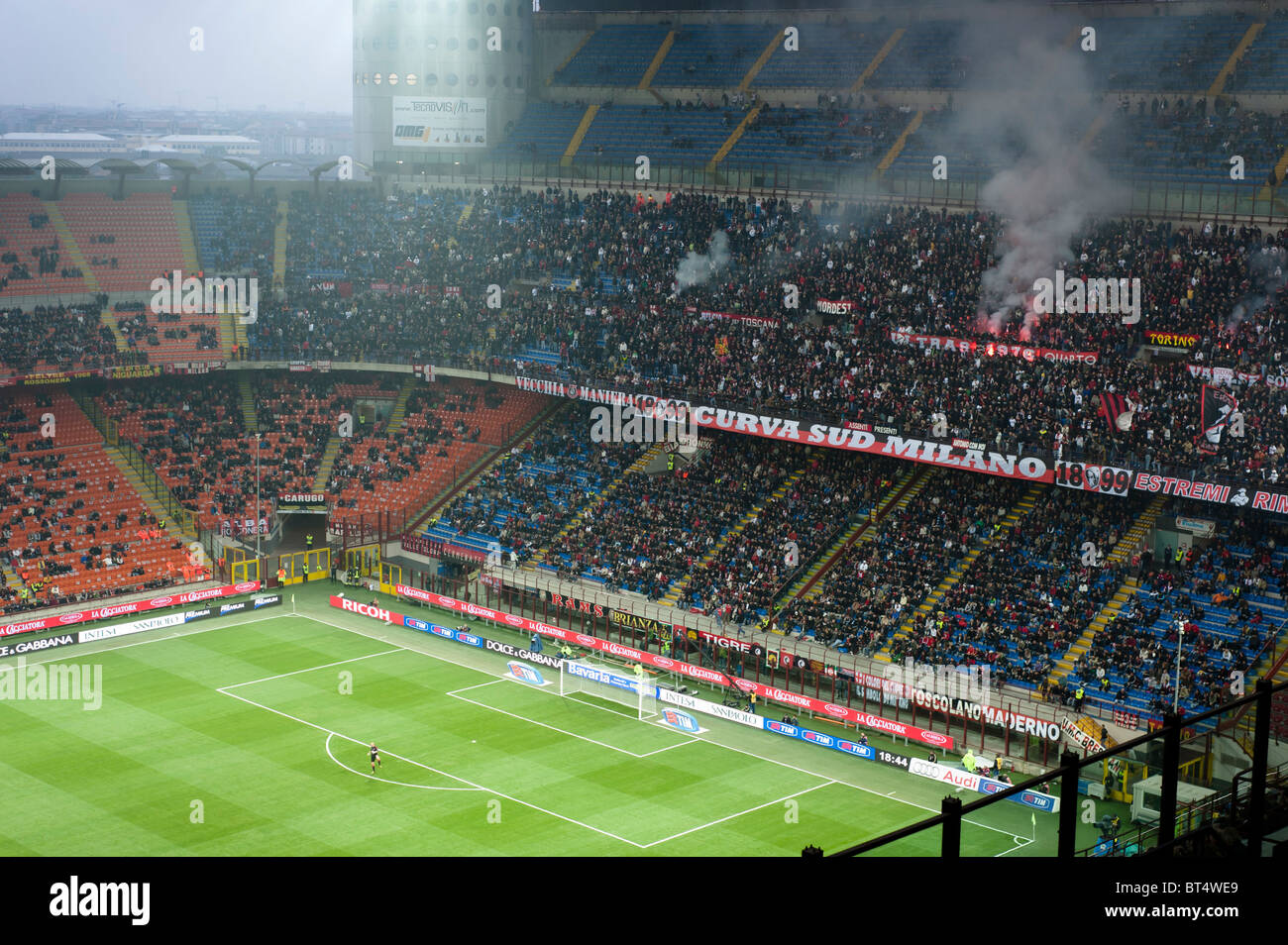 MILAN, OCTOBER 16 Supporters at Italian Championship soccer game, AC