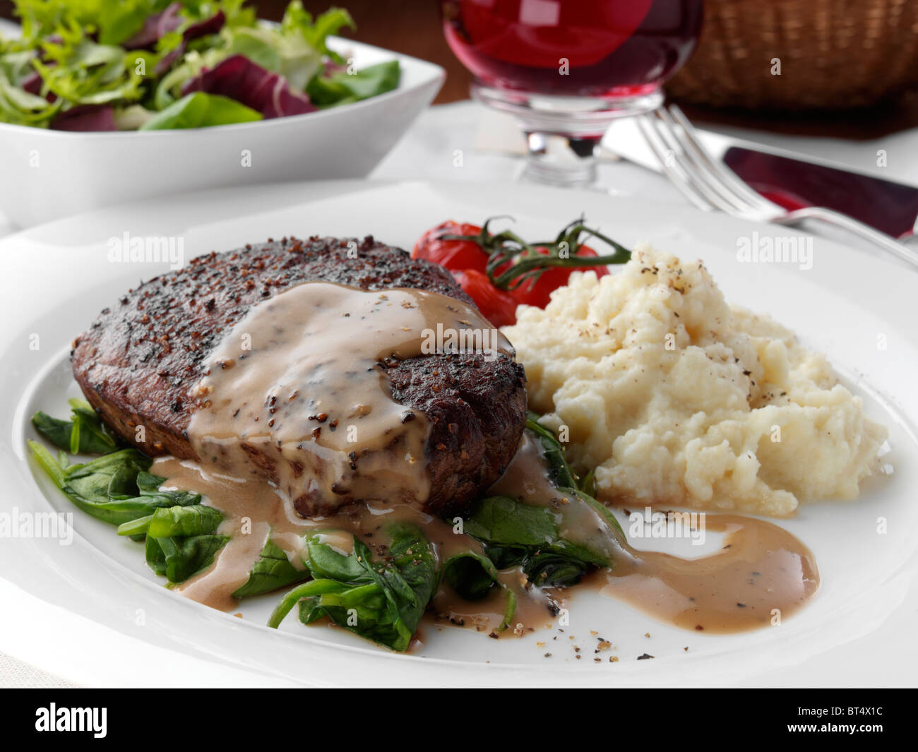 Peppered fillet steak with celeriac puree Marco Pierre White recipe