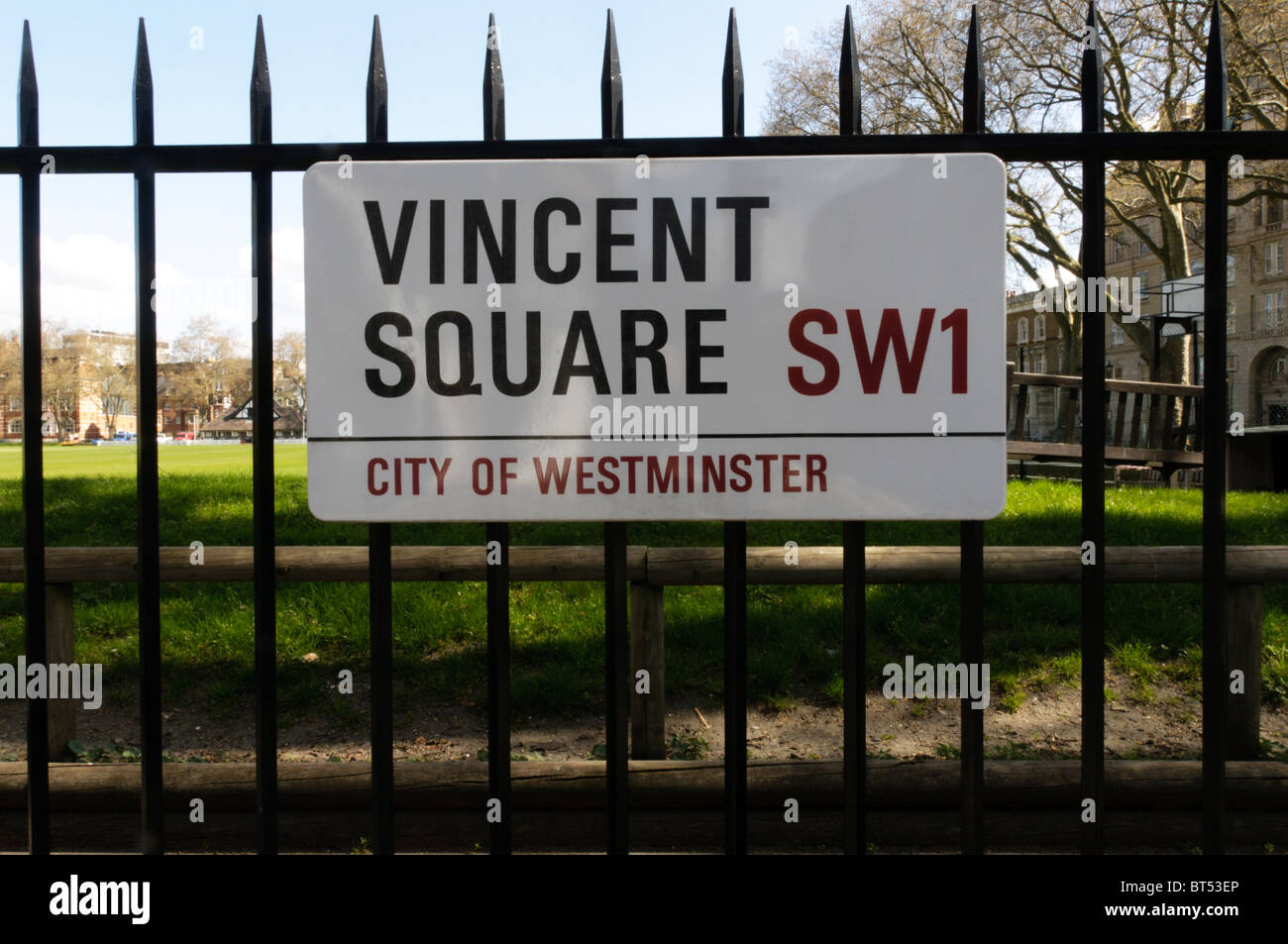 Street sign for Vincent Square, London SW1 Stock Photo