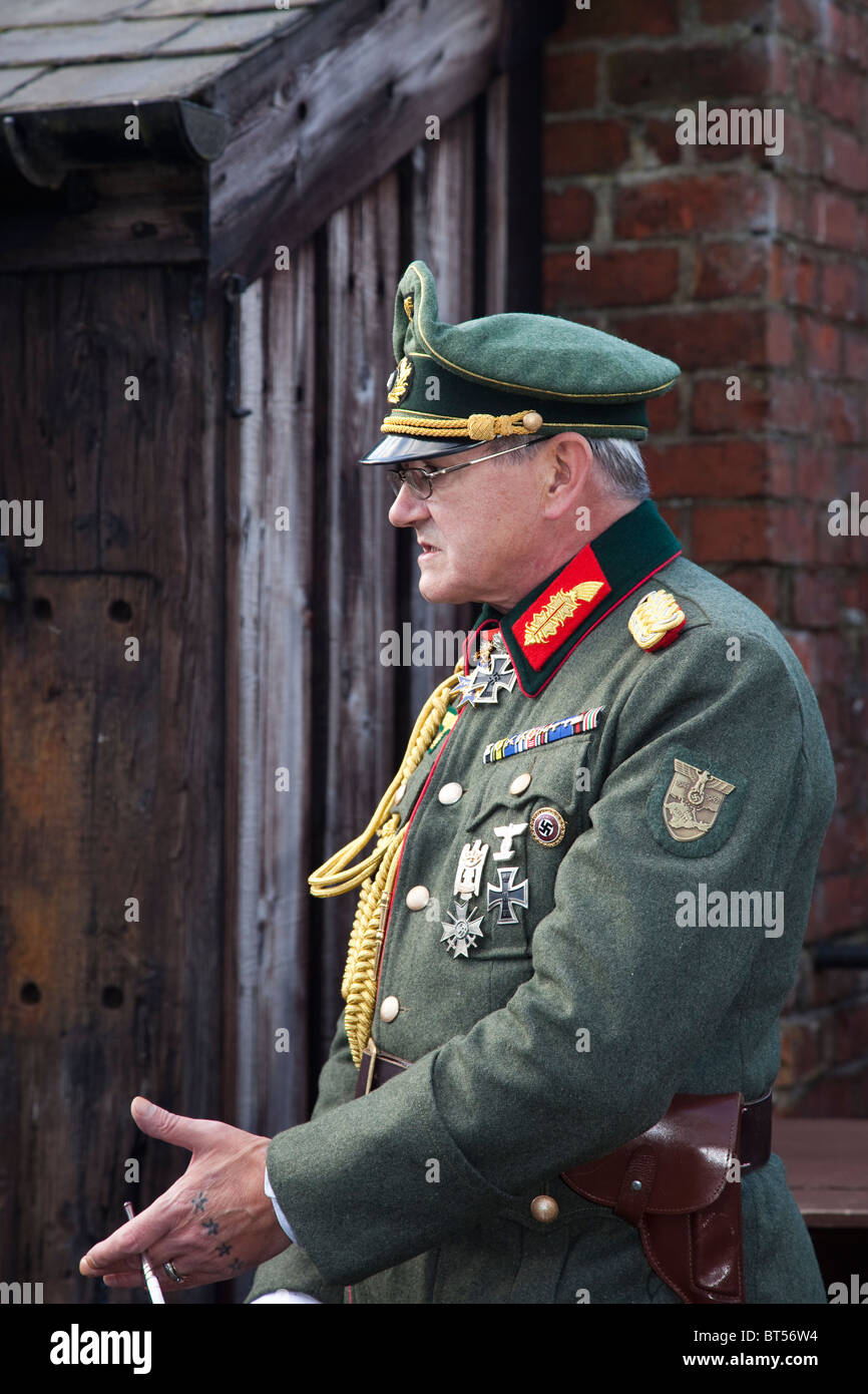 German General in dress uniform . Costumed Reenactor WW 2 German Stock