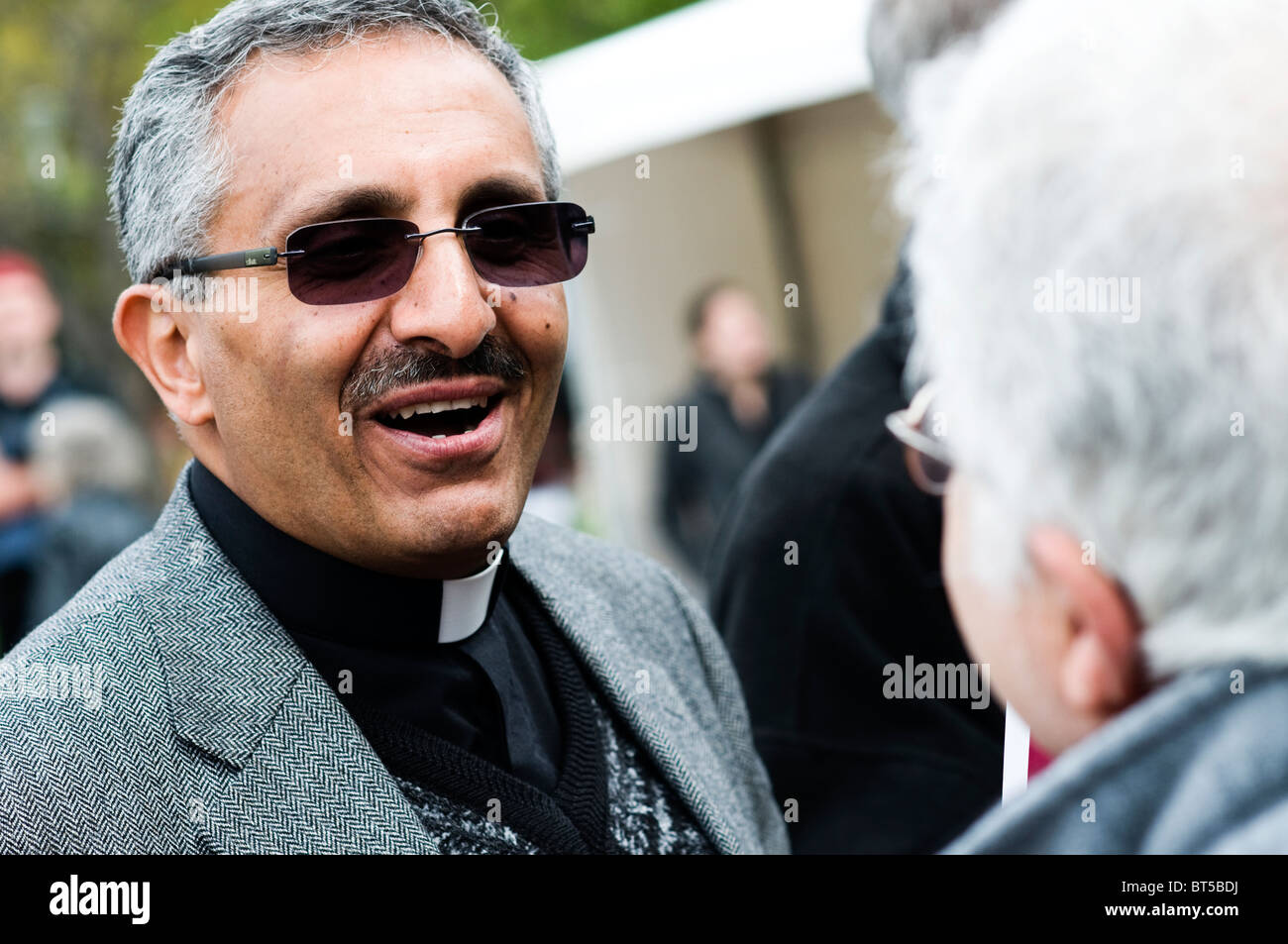 priest at mary mackillop canonisation melbourne carlton Stock Photo
