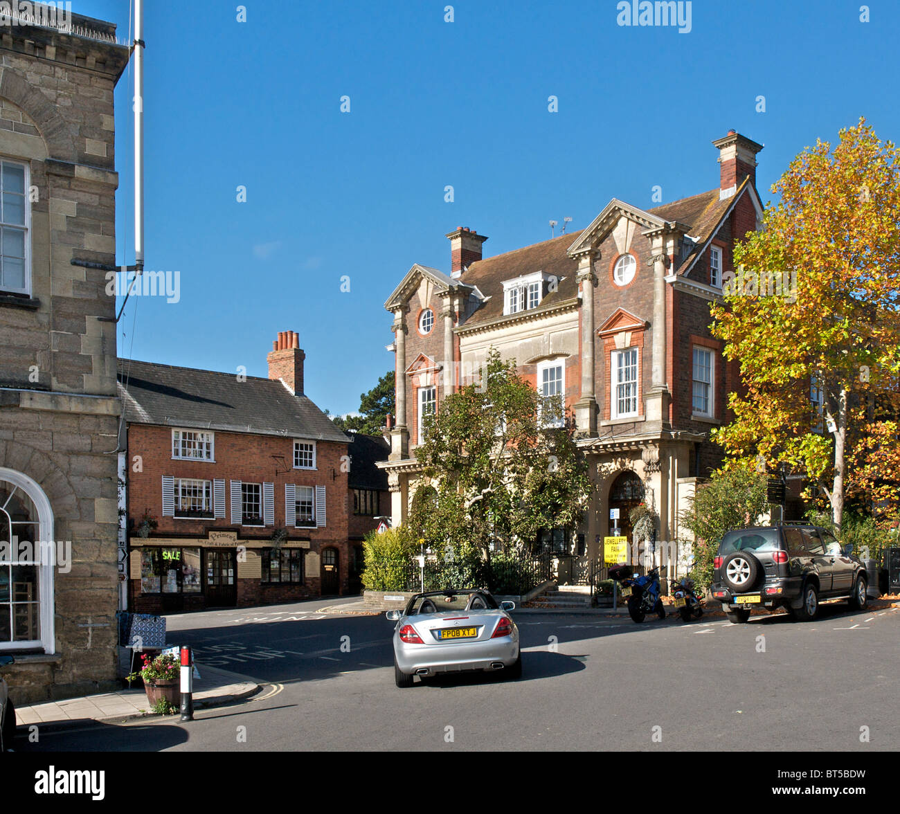 An image of the old market town of Petworth in West Sussex. UK. This is the old bank house in Market Square. Stock Photo