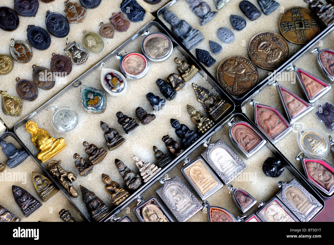 amulet stall, chinatown, bangkok, thailand Stock Photo