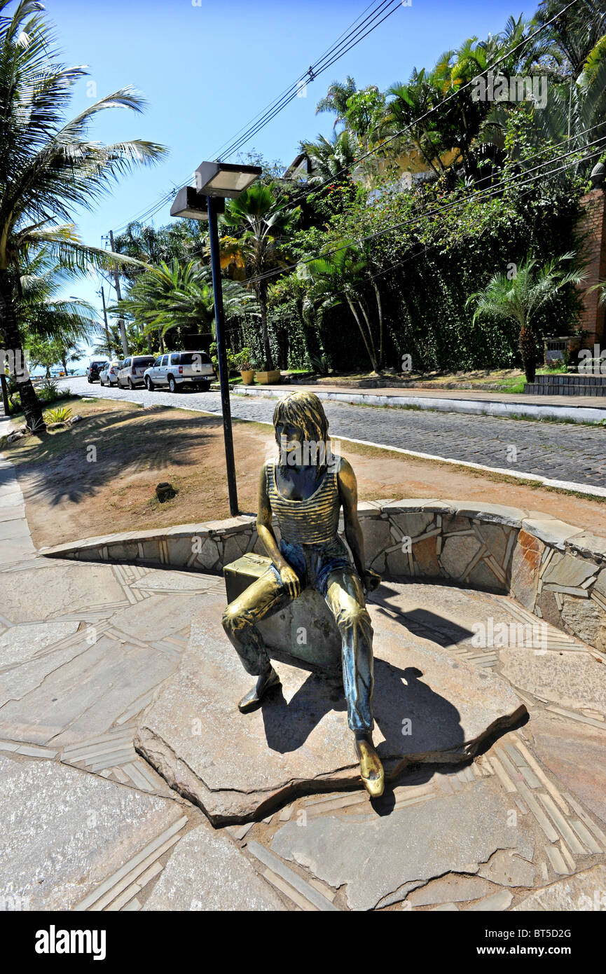 The Brigitte Bardot statue in Buzios, she is credited with discovering Buzios in the 1960's Stock Photo