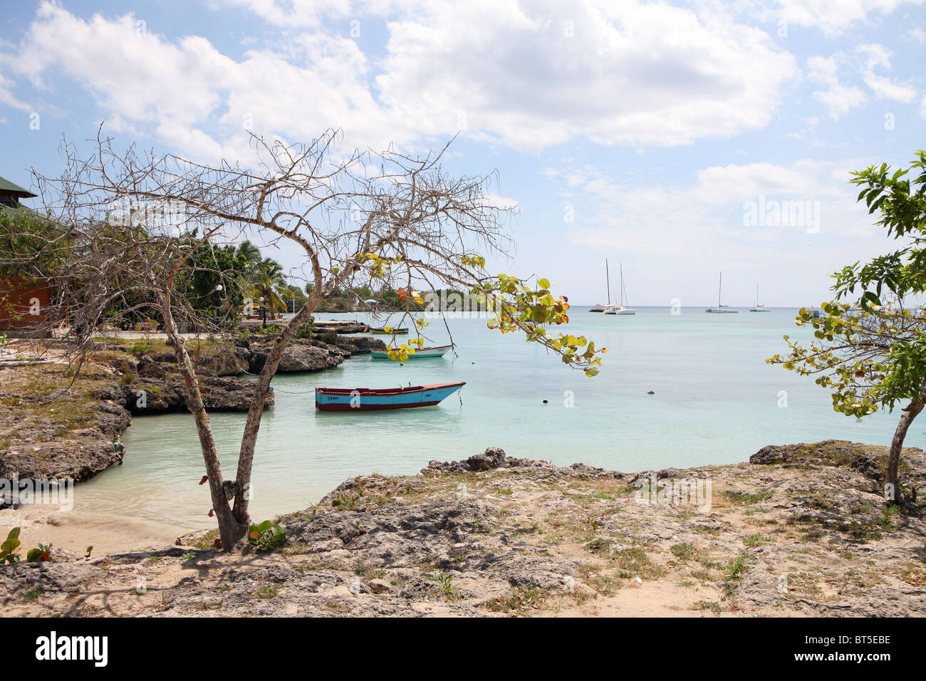 Small fishing boats in Bayahibe, Dominican Republic Stock Photo Alamy