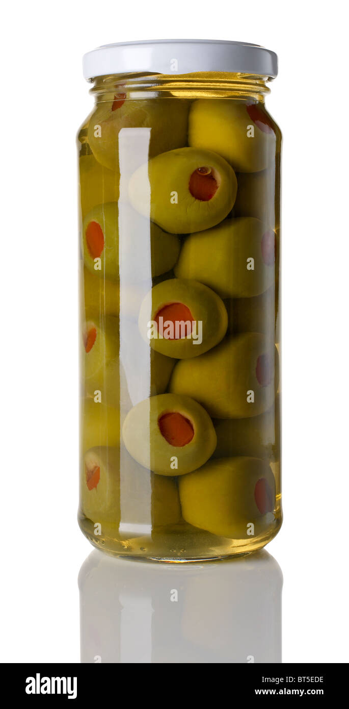 Olives in a jar Stock Photo
