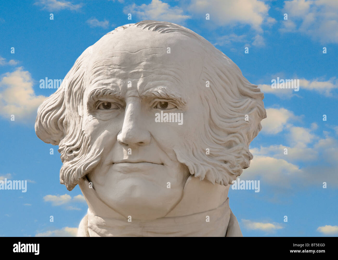 White concrete sculpture of Martin Van Buren (8th US President) at David Adickes Sculpturworx Studio in Houston, Texas, USA Stock Photo