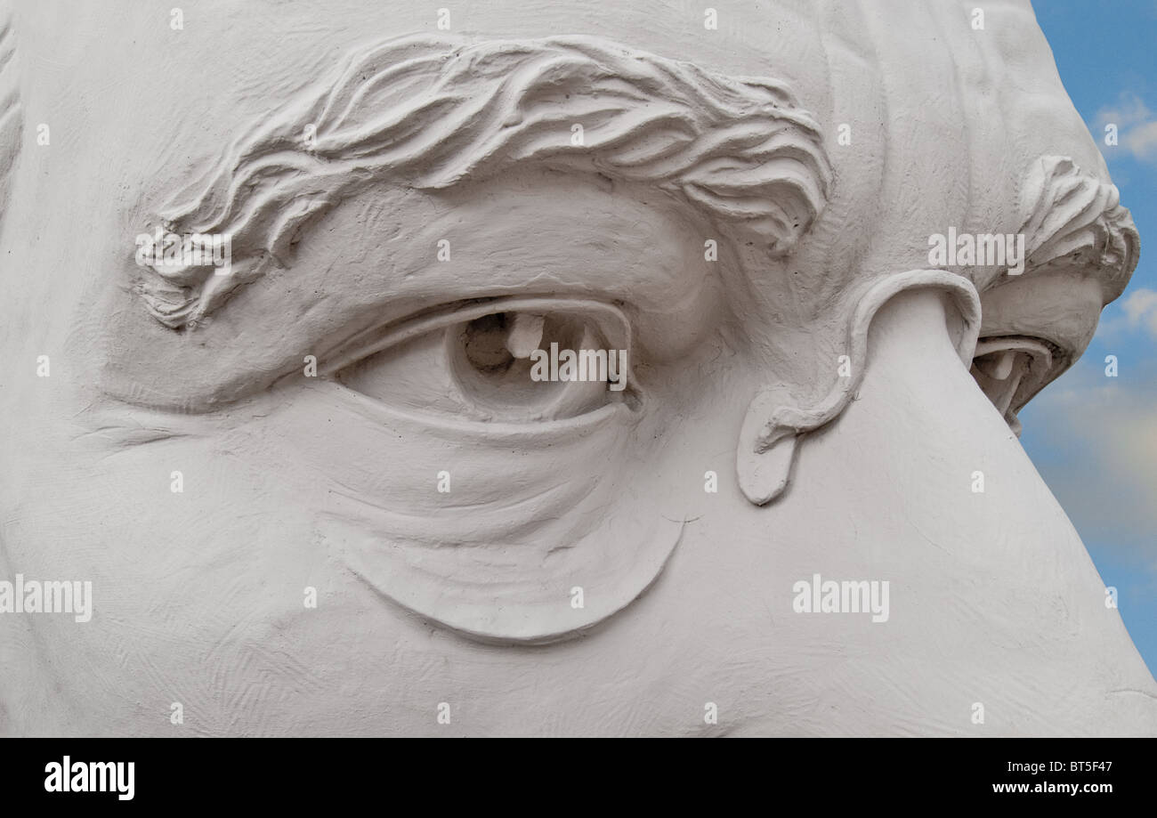 Close-up of sculpture of Franklin D. Roosevelt (32nd US President) at David Adickes Sculpturworx Studio in Houston, Texas, USA Stock Photo
