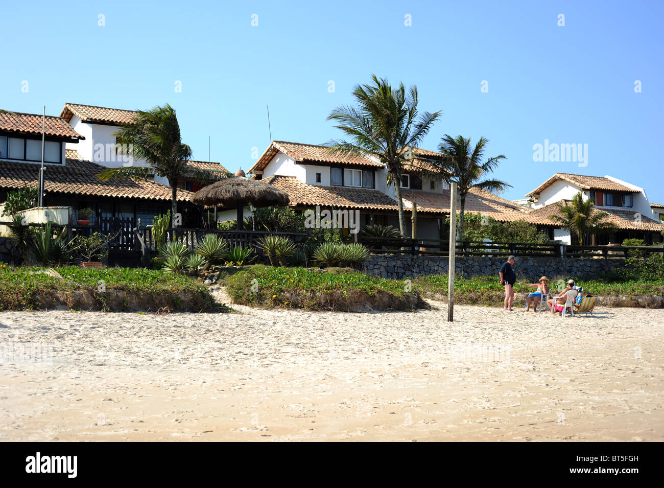 Houses and holiday villas on Geriba Beach buzios Stock Photo