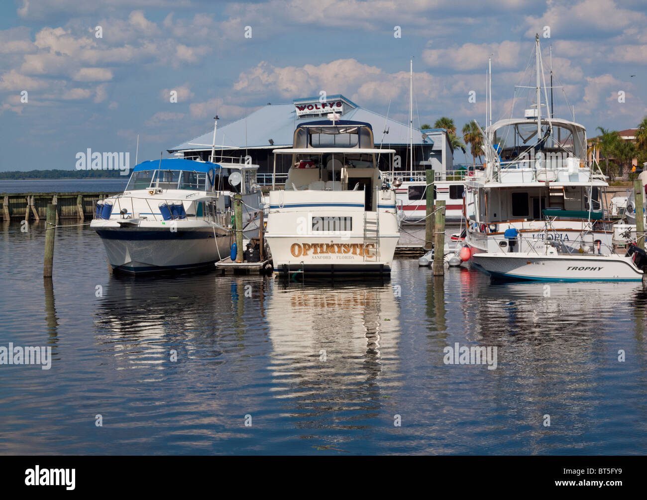 Yacht Basin on Lake Monroe at the Port of Sanford Florida Stock Photo