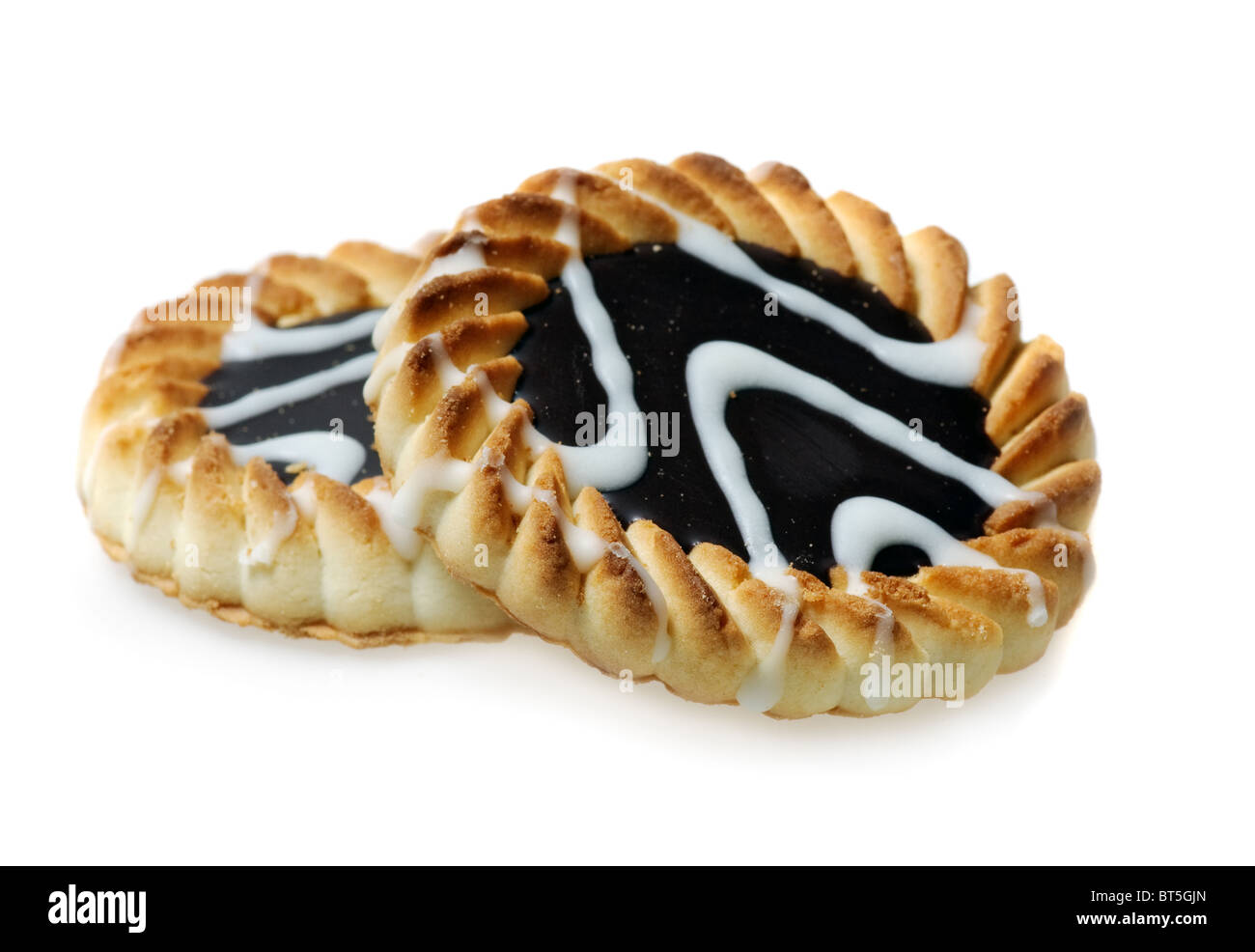Chocolate chip cookies isolated over white Stock Photo
