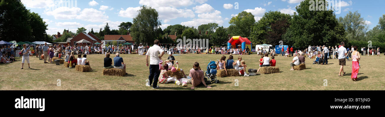 Typical English Summer Fete (Panorama) Stock Photo
