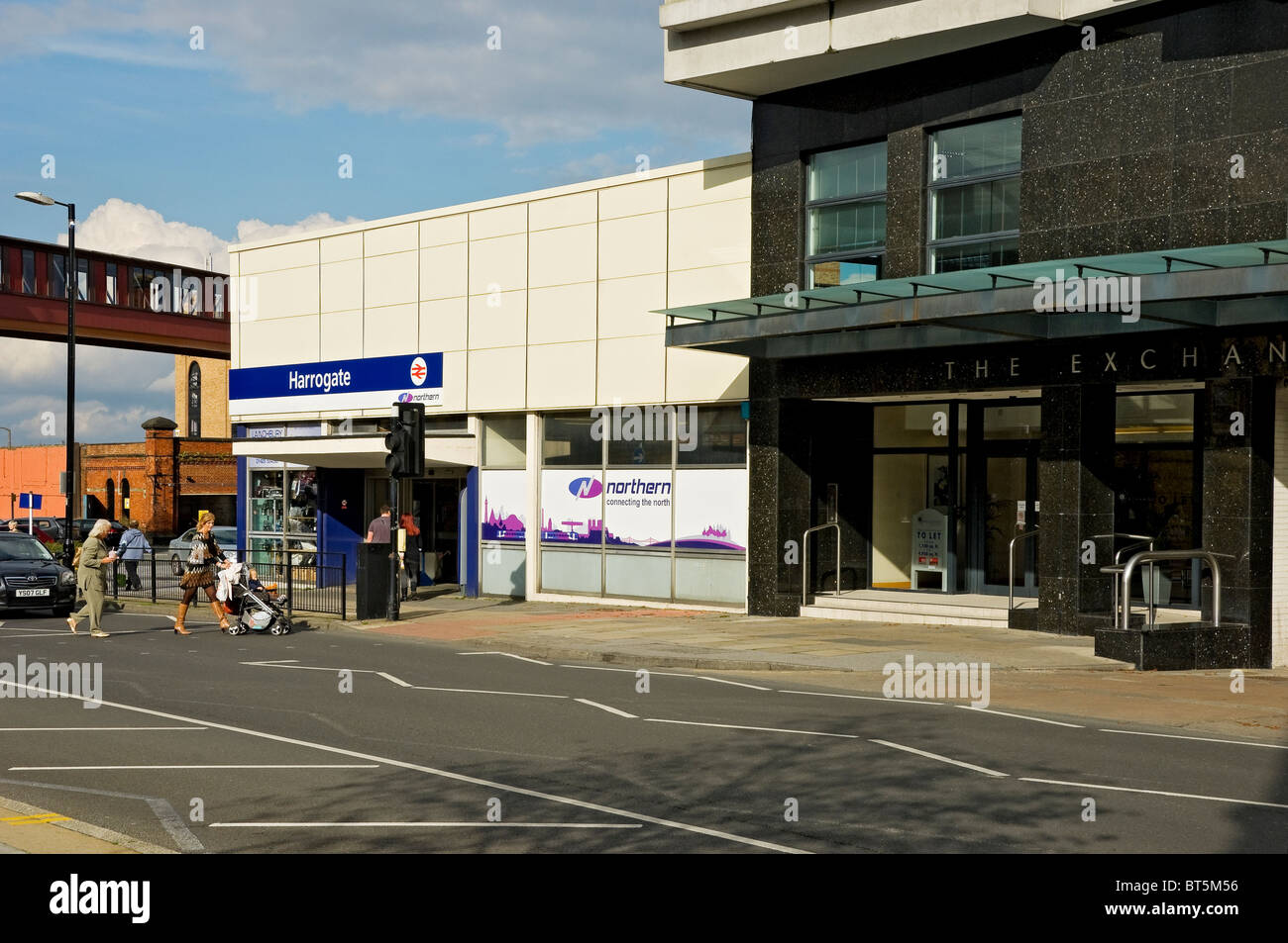 Entrance to railway train station Harrogate Station Parade North