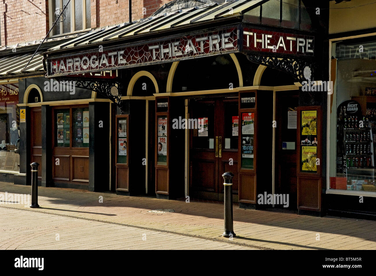 Entrance to Harrogate Theatre (formerly the Grand Opera House) Oxford Street North Yorkshire England UK United Kingdom GB Great Britain Stock Photo