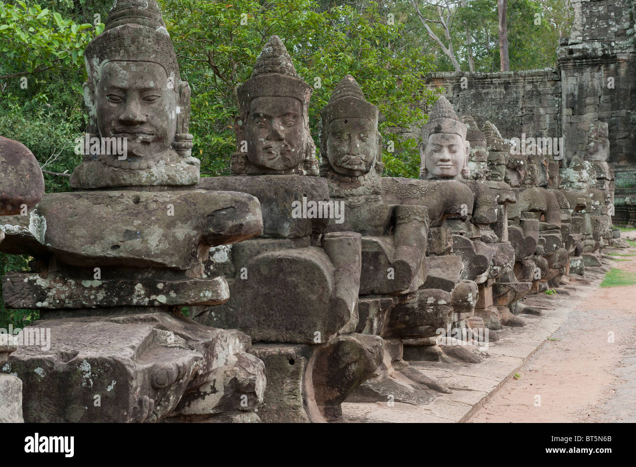 Statues on the Bridge Leading to Victory Gate in the Ancient City of ...