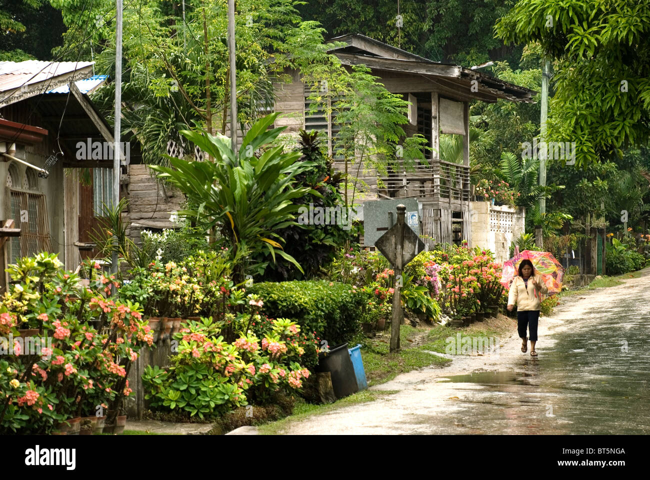 philippines, siquijor island, larena town, street scene Stock Photo