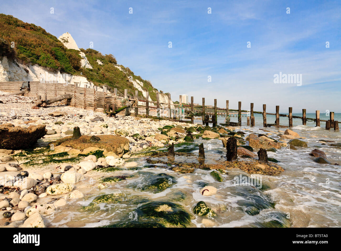 The beach at Holywell, Eastbourne Stock Photo Alamy