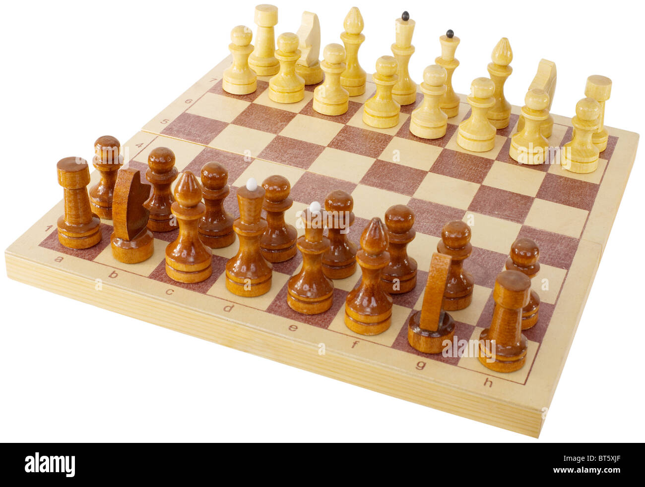 Vintage wooden chess pieces (King and Queen Stock Photo - Alamy