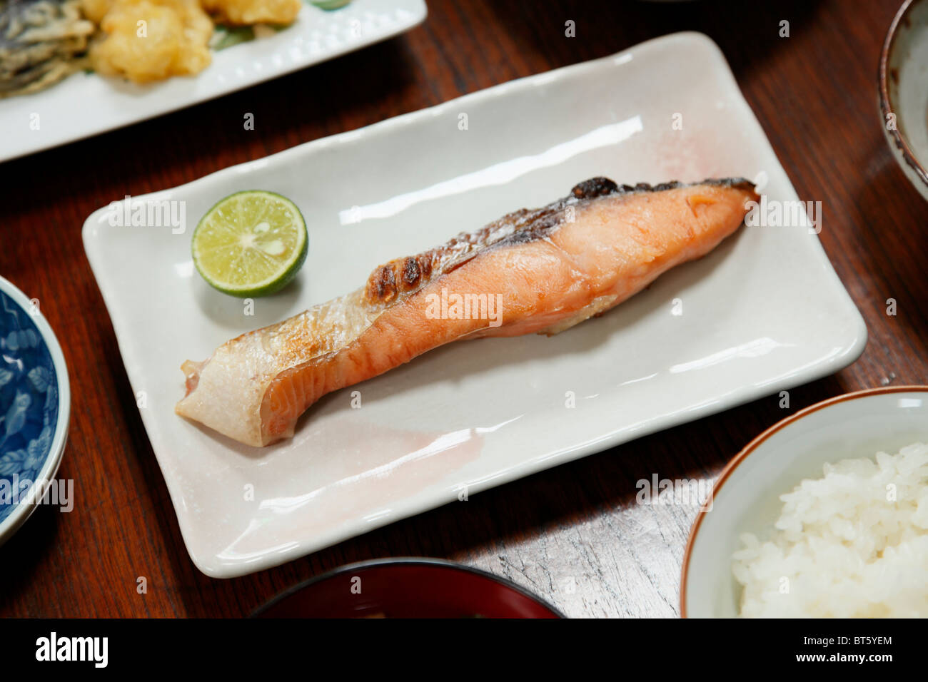 Grilled salmon fillet Stock Photo - Alamy