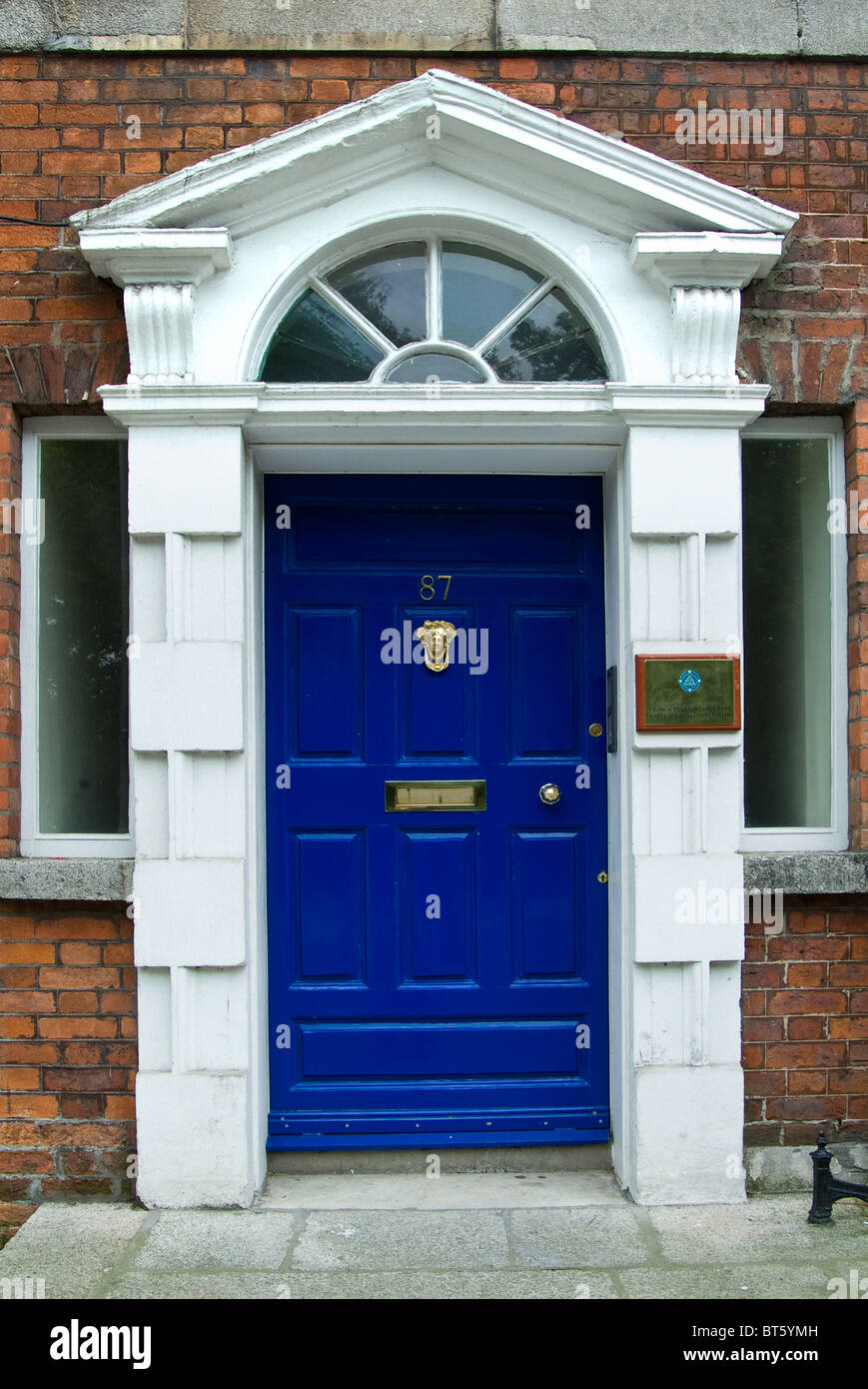 front door Dublin Ireland southern terrace entrance Stock
