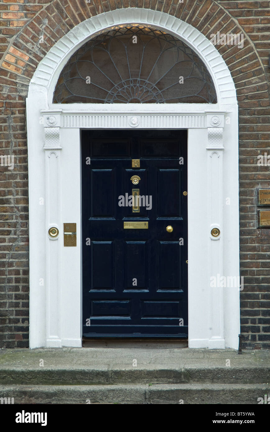 front door Dublin Ireland southern terrace entrance Stock