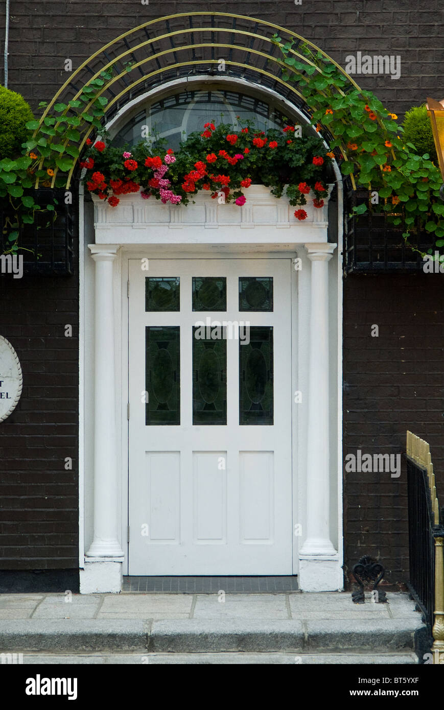 front door Dublin Ireland southern terrace entrance Stock